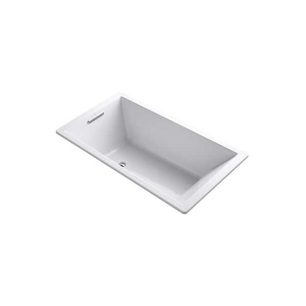 KOHLER Underscore 66 in. x 36 in. Rectangular Soaking Bathtub with Reversible Drain in White, VibrAcoustic Bask