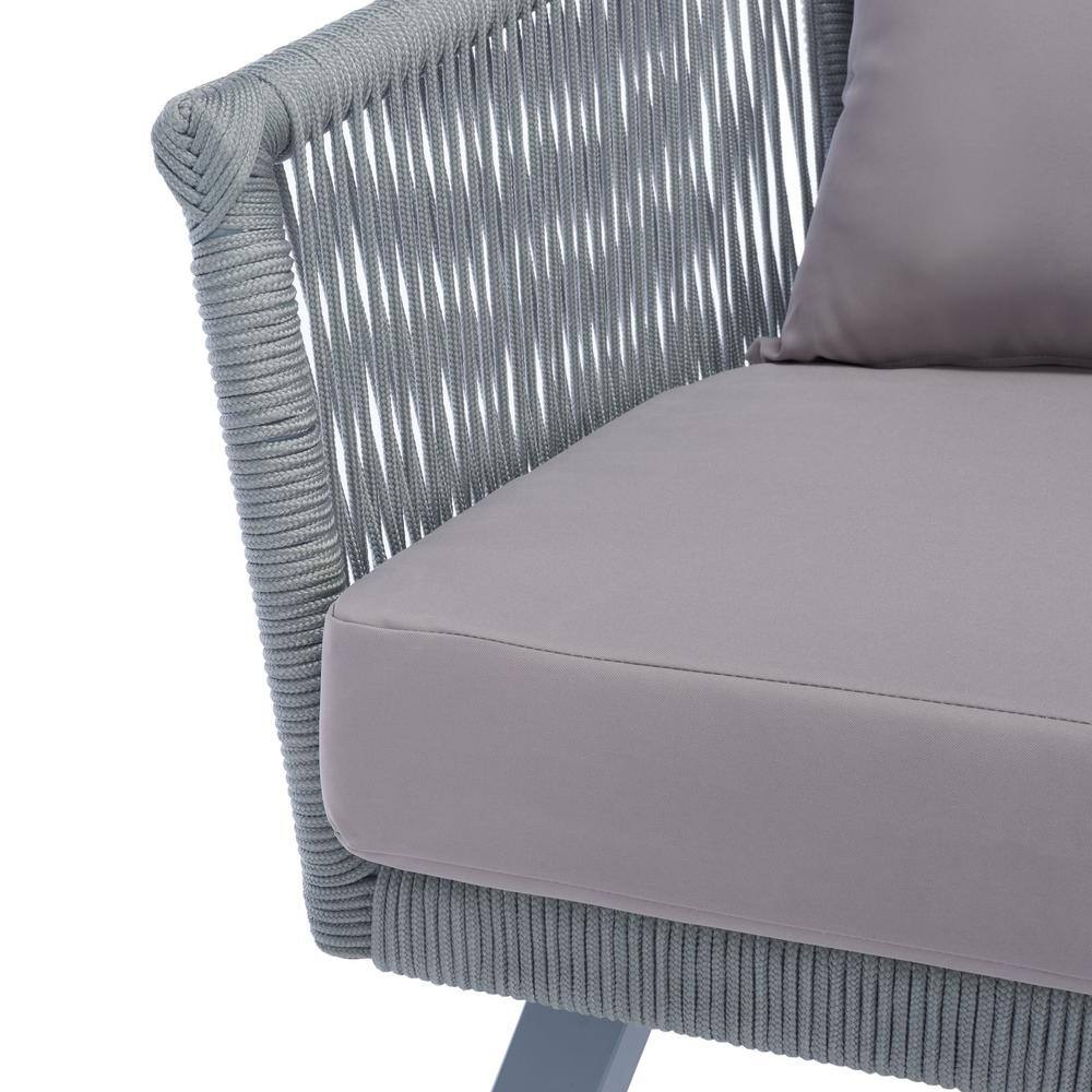 Belmi Gray 4-Piece Rope and Wicker Outdoor Living Set