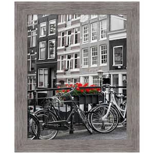 Opening Size 16 in. x 20 in. Pinstripe Plank Grey Narrow Picture Frame