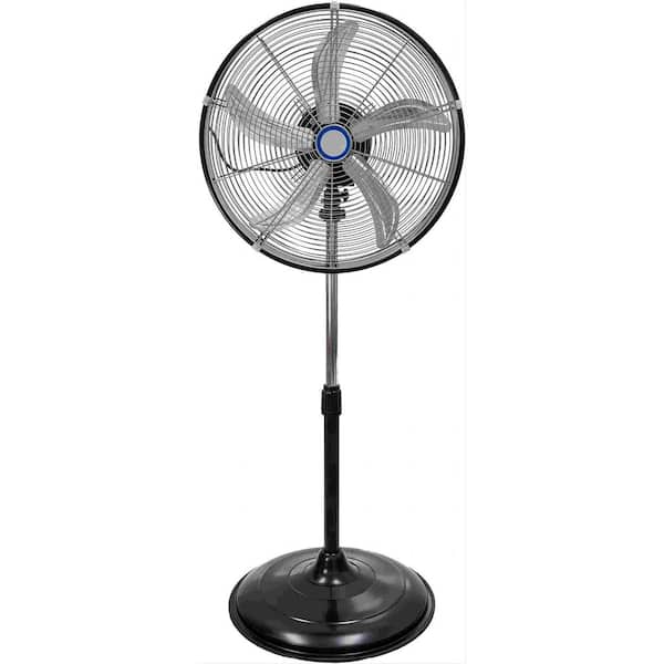 5000 CFM 20 in. High Velocity Pedestal Oscillating Fan with Drum Head, Powerful 1/5 HP Motor, 6 ft. Power Cord
