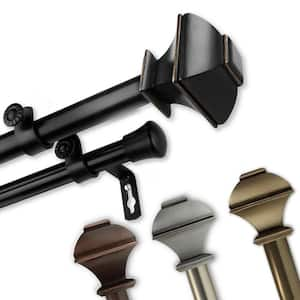 120 in. to 170 in. 13/16 in Julianne Double Adjustable Curtain Rod - Black