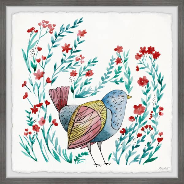 Unbranded "Pink Feathers" by Marmont Hill Framed Animal Art Print 18 in. x 18 in.