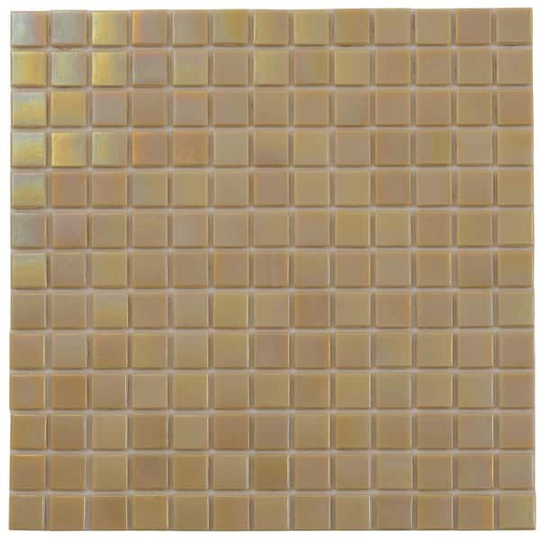 Apollo Tile Nacreous 4 in. x 6 in. Glossy Beige Glass Mosaic Uniform square Wall and Floor Sample Tile (0.13 sq. ft./Piece) (1-Pack)