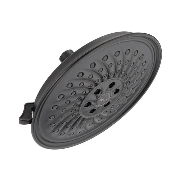 Delta 3-Spray Patterns 1.75 GPM 8.25 in. Wall Mount Fixed Shower Head with H2Okinetic in Venetian Bronze