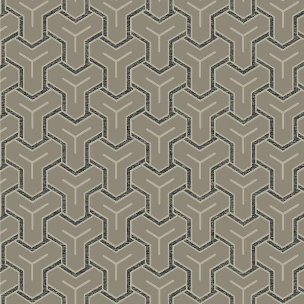 Advantage Gautier Silver Tessellate Vinyl Non-pasted Metallic Wallpaper