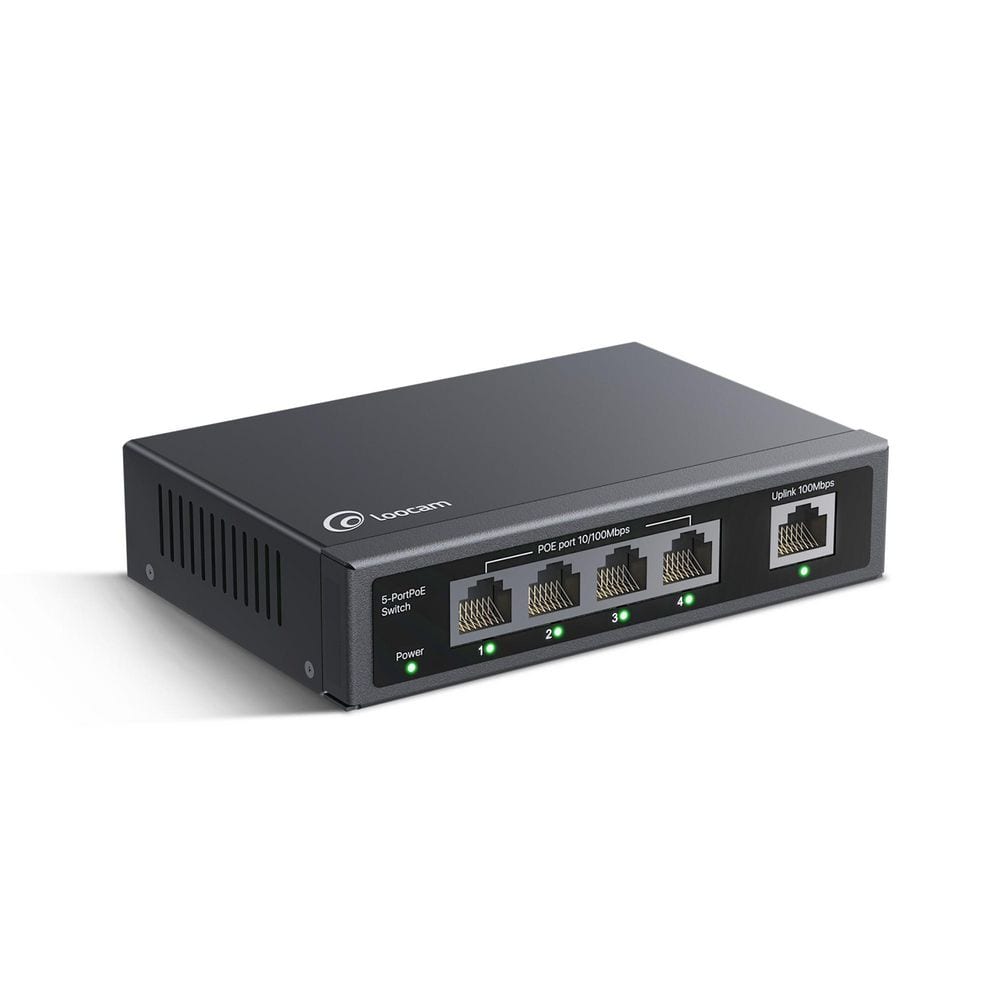 5-Port PoE Switch with 4-10/100Mbps PoE Port, 1-100Mbps Uplink Port, Unmanaged, Plug and Play price history on PriceWatchPro