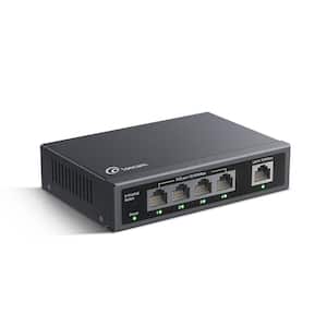 TP-Link TL-SG1005D Gigabit Netzwerk Switch – 5 Port, Desktop/Wandmontage, Plug & Play, Schwarz | Ethernet Verteiler Für Zuhause