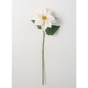 33.5 in. Artificial White and Pink Poinsettia Stem