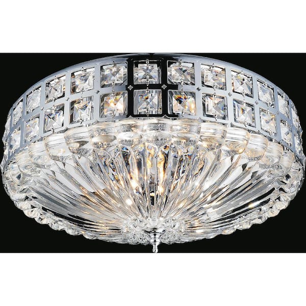 CWI Lighting Bloome 6 Light Bowl Flush Mount With Chrome Finish