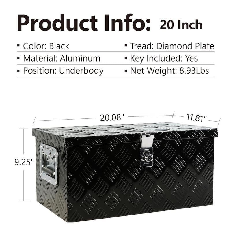 9 Gal. Aluminum Deck Box, 5 Bar Tread Tool Long Box with Lock