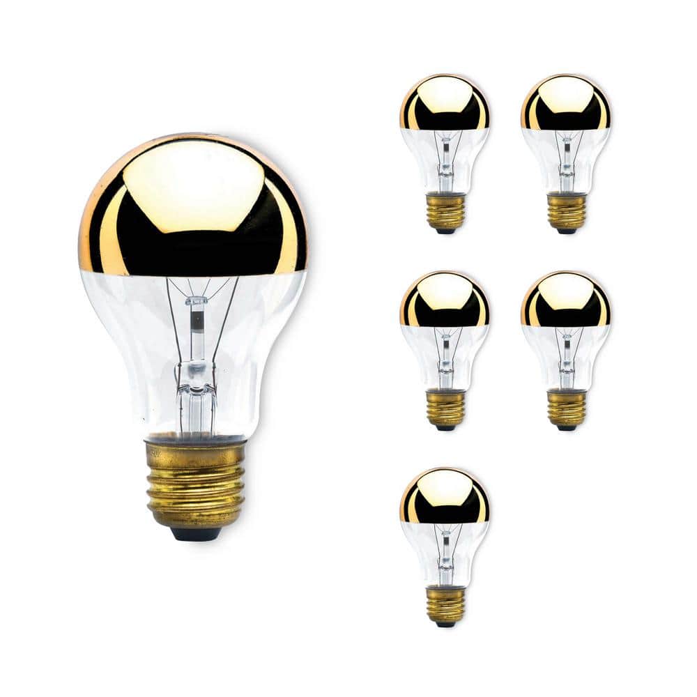 60-Watt Warm White Light A19 (E26) Medium Screw Base Dimmable Half Gold Inc
