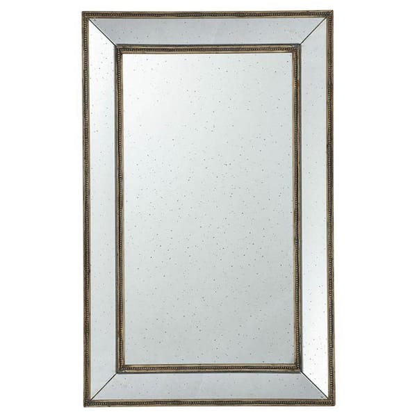 HomeRoots 27.6 in. W x 43.3 in. H Silver Rectangle Accent Mirror