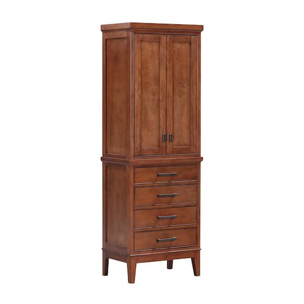 Madison 24 in. W x 16 in. D x 71 in. H Tobacco Linen Cabinet