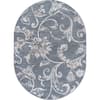 Tayse Rugs Madison Floral Dark Gray 5 ft. x 8ft. Oval Indoor Area Rug MDN3541 5x8OVL