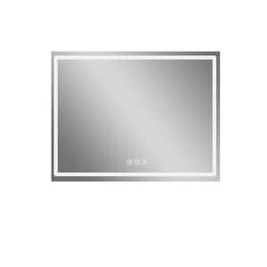 48 in. W x 36 in. H Rectangular Metal Frameless LED Lighted Anti-Fog Wall Bathroom Vanity Mirror