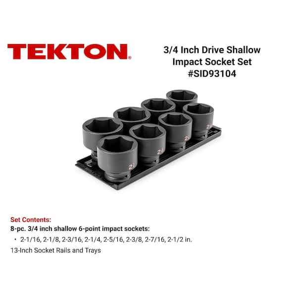 3/4 in. Drive 6-Point Impact Socket Set with Rails and Trays, 8-Piece (2-1/16-2-1/2 in. )