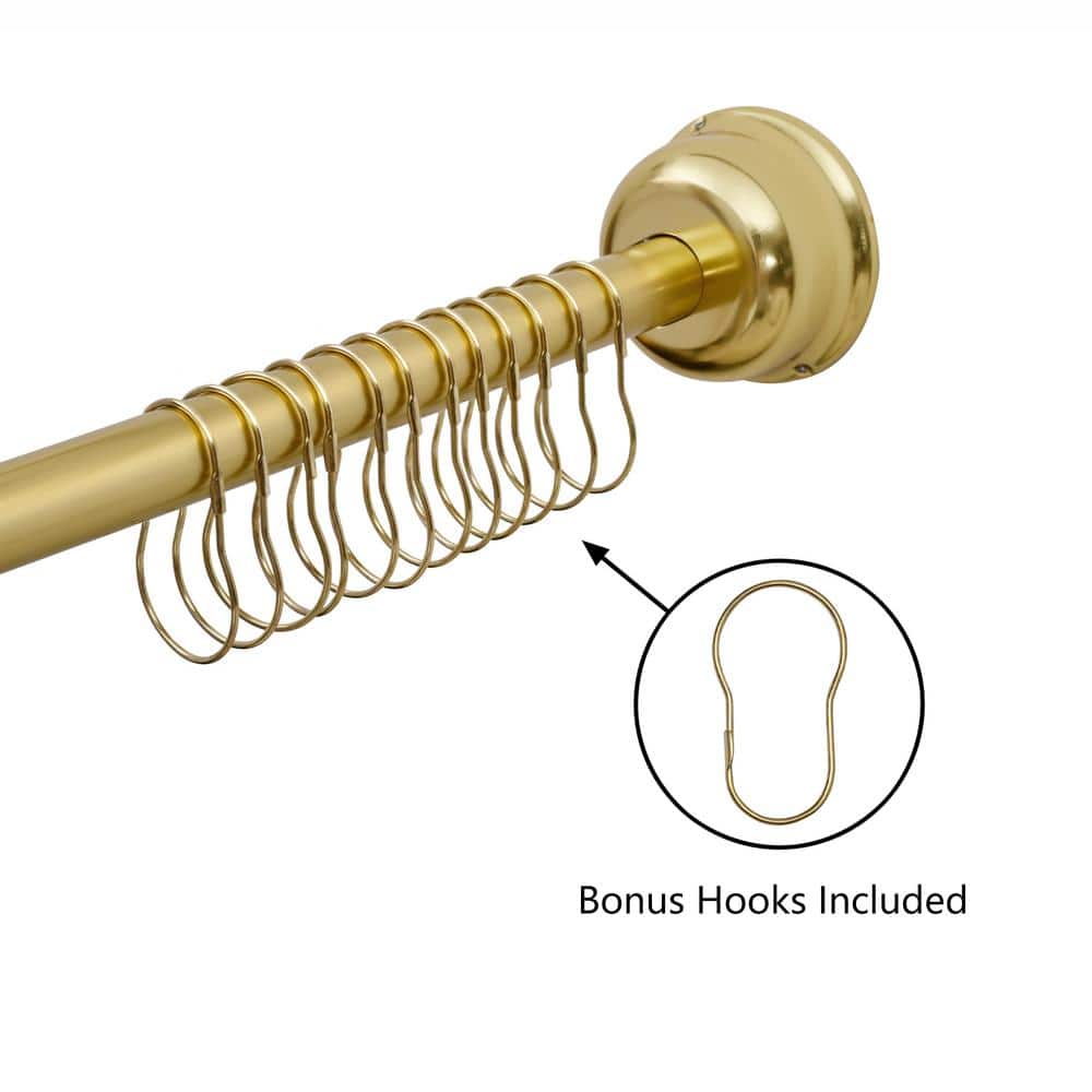 Gold Wall Mounted Curved Aluminum Shower Rod