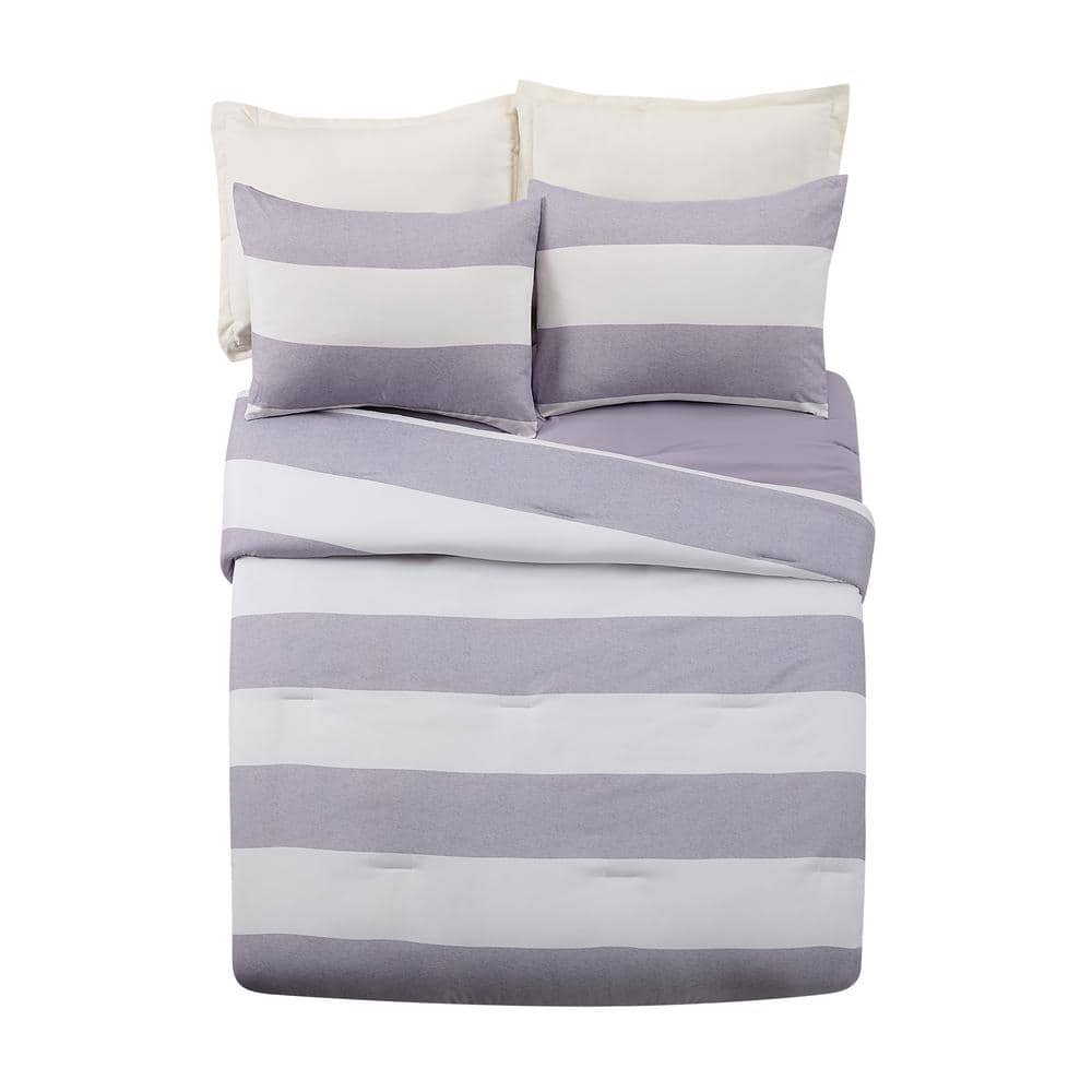 Lavelle Gray/White Stripe Microfiber Twin/Twin XL 2-Piece Comforter Set price history on PriceWatchPro
