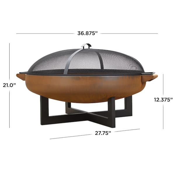 Real Flame La Porte 37 In L X W, Outdoor Wood Burning Fire Pits Home Depot