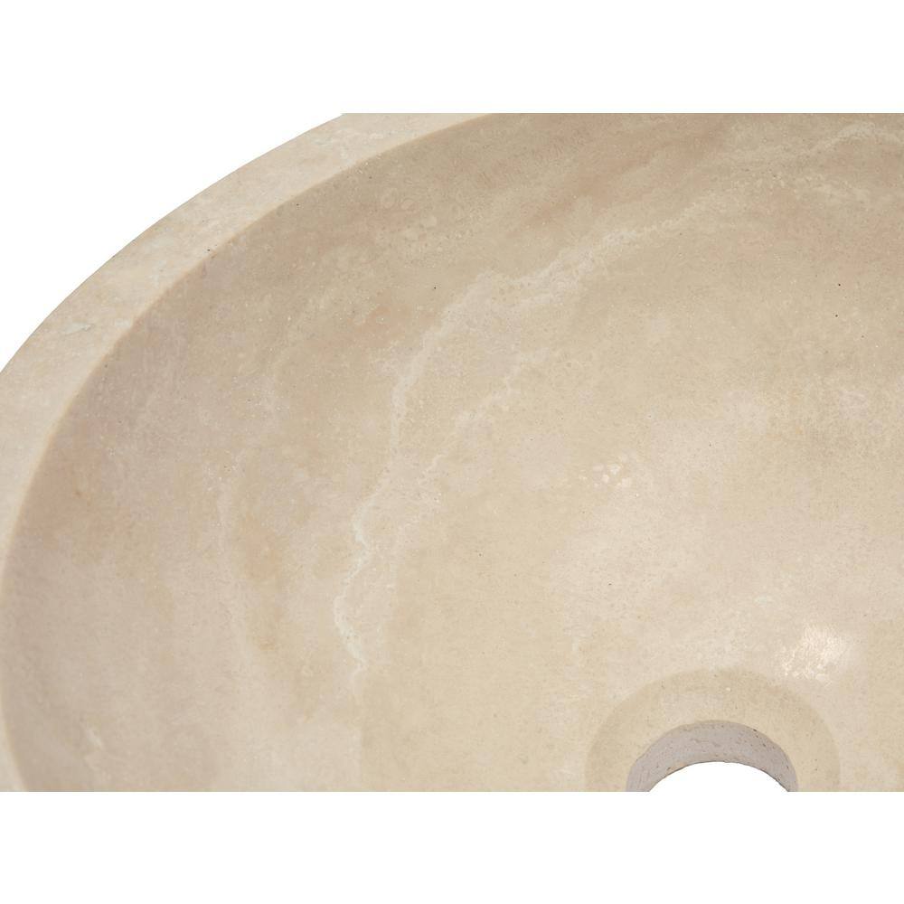 Eden Bath 14'' Beige Travertine Stone Vessel Sink