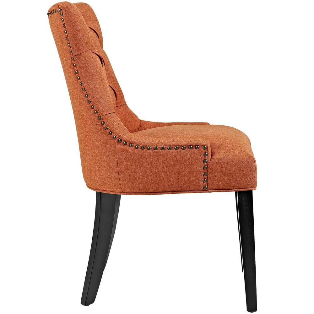 Regal Orange Tufted Parsons Side Chair with Nailhead Trim