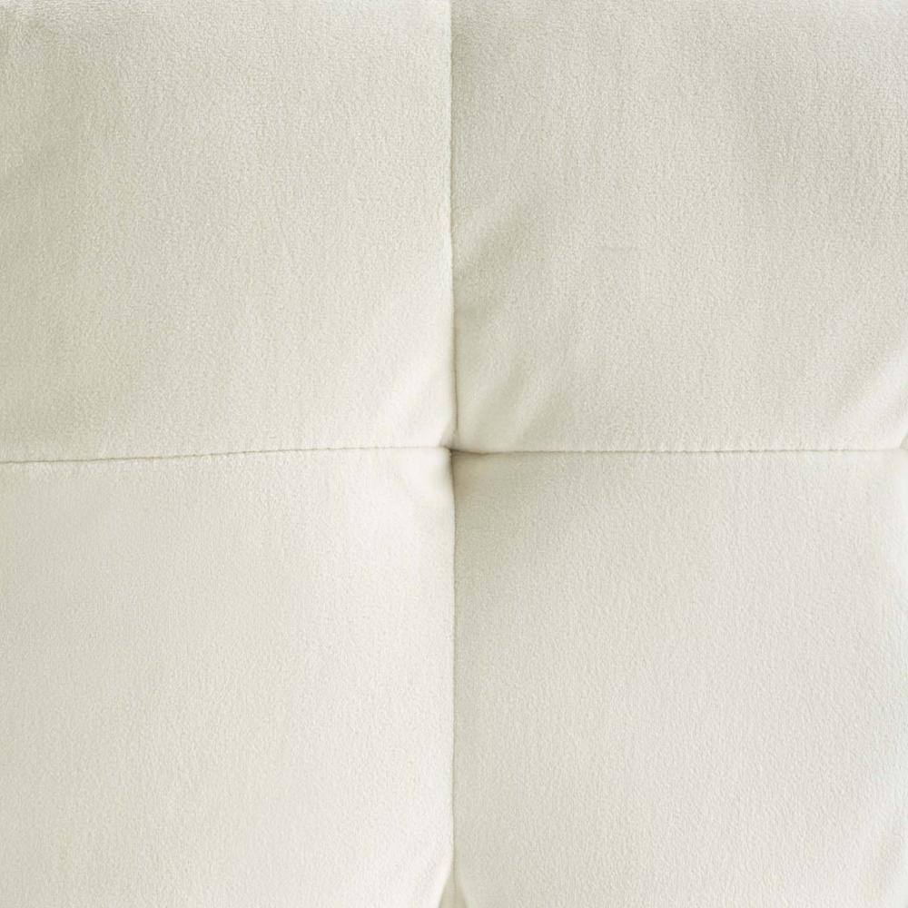 Ivory Tufted Cube Performance Velvet Ottoman