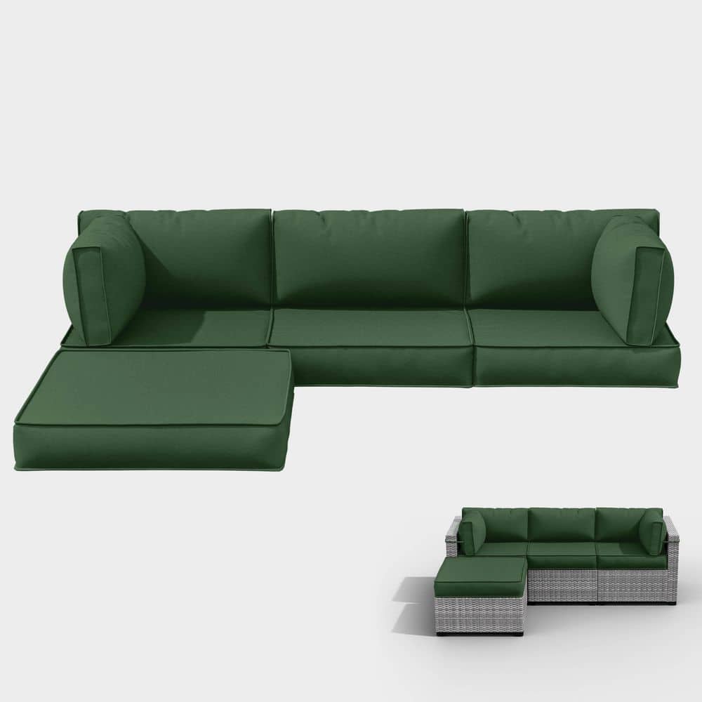 25.6 in. x 25.6 in. x 4 in. (9-Piece) Deep Seating Outdoor Sectional Cushion Green price history on PriceWatchPro