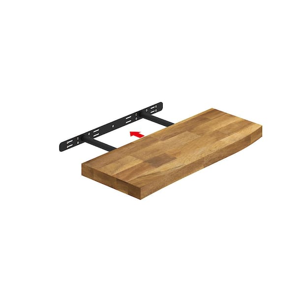Interbuild Solid Acacia 2 Ft L X 10 In, How To Make Butcher Block Floating Shelves