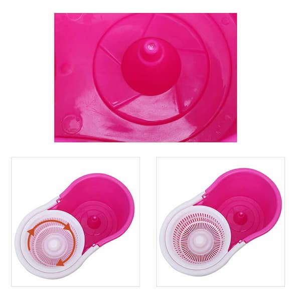 Microfiber Spin Mop String with Bucket Mop Kit Pink