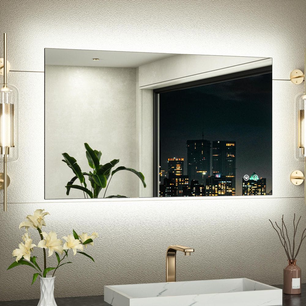 40 in. W x 24 in. H Rectangular Frameless LED Light 3-Color Dimmable Anti-Fog Wall Bathroom Vanity Mirror with Backlit price history on PriceWatchPro