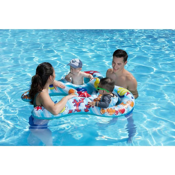 Inflatable Pool Floats, Pool Floats Adult, Light Up Led Pool Floaties Kids  Pool Tube With Led Swim Rings With Handles For Adult Kids
