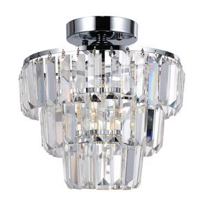 10.2 in. Mini Flush Mount Chandelier K9 Crystal Ceiling Light Fixtures