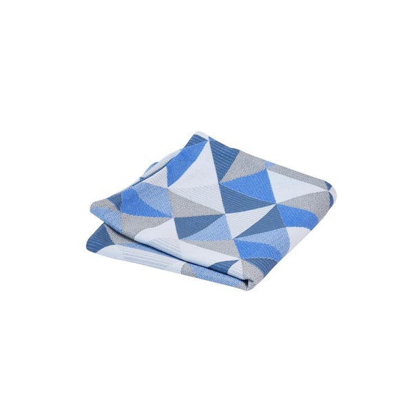 Astella Pacifica 18 in. x 18 in. Ruskin Blue Square Outdoor Throw Pillow Cover