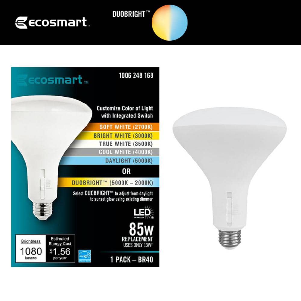 85-Watt Equivalent BR40 CEC Dimmable LED Flood Light Bulb with Selectable Color Temperature Plus Duobright (1-Pack)