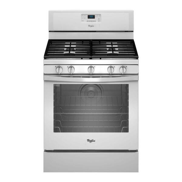 Whirlpool 5.8 cu. ft. Gas Range with Self-Cleaning Convection Oven in White