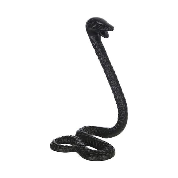 Liv & Skye Black 6 in. x 10 in. Metal Snake Figurine