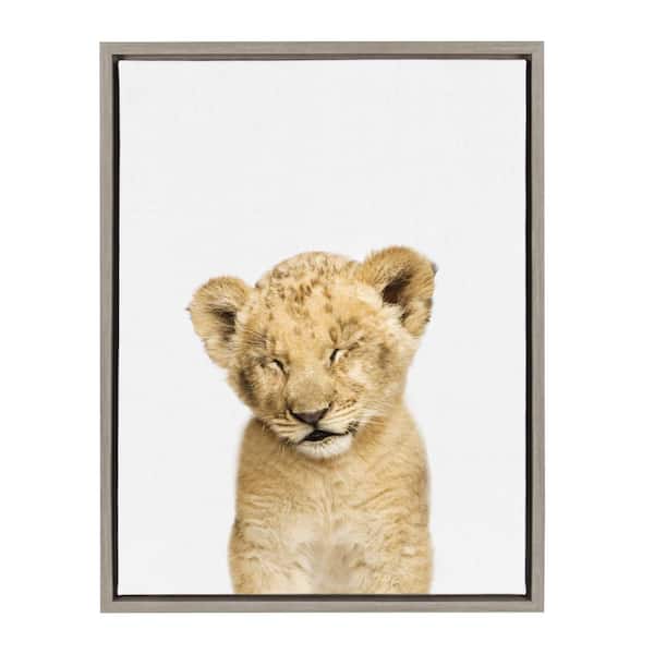 Kate and Laurel Sylvie "Animal Studio Sleepy Lion" by Amy Peterson Framed Canvas Wall Art