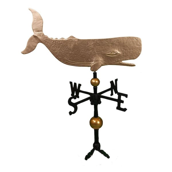 Montague Metal Products 32 in. Deluxe Gold Whale Weathervane