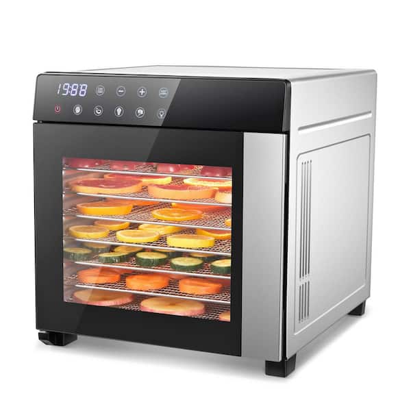 8 Tray black Food Dehydrator Machine with Stainless Steel Trays， for Food and Jerky, 600W Fruit Dehydrator