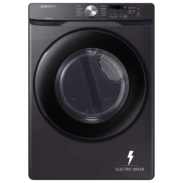 7.5 cu. ft. Stackable Vented Electric Dryer with Sensor Dry in Brushed Black