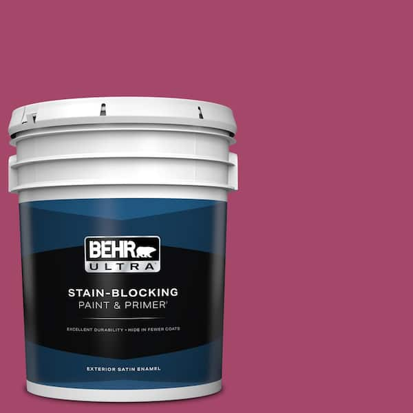 BEHR ULTRA 5 gal. Home Decorators Collection #HDC-SM14-1 Fuschia Flair Satin Enamel Exterior Paint & Primer