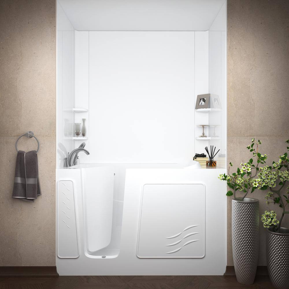 Tucson 60'' x 30'' White Fiberglass Walk-in Air Bathtub