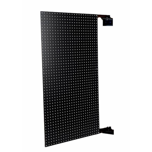 Triton Products 24 in. W x 48 in. H x 1-1/2 in. D Pegboard Wall Mount Double-Sided Swing Panel Black HDF