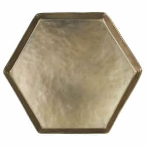 Amelia 7 in. W x 0.5 in. H x 8 in. D Hexagon Gold Aluminum Dinnerware and Serving Storage