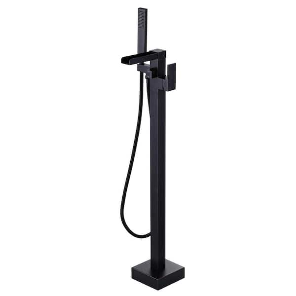 ALEASHA Single Handle Free Standing Bathtub Faucet with Hand Shower in Oil Rubbed Bronze