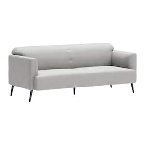 Amsterdam 80 in. W Straight Arm Polyester modern 3 Seat Rectangle Sofa in Light Gray