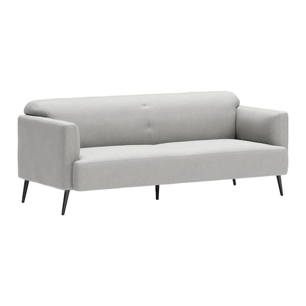 ZUO Amsterdam 80 in. W Straight Arm Polyester modern 3 Seat Rectangle Sofa in Light Gray
