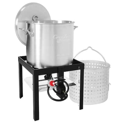 Barton 17.5 qt. Portable LPG Propane Dual Burner Deep Fryer Outdoor Cooker  Station with Triple Fry Baskets 95514-H3 - The Home Depot