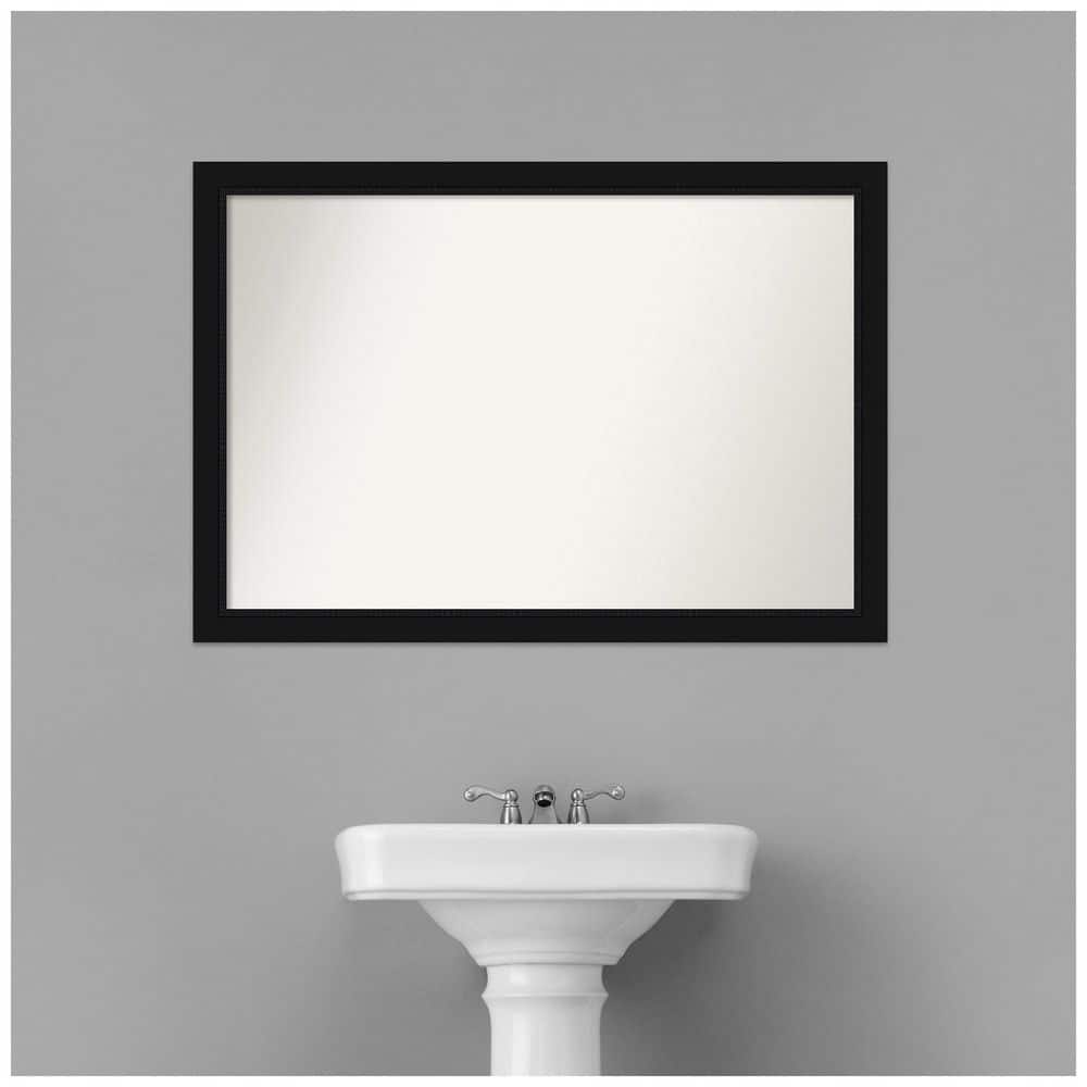 Avon Black Rectangular Wall Mount Bathroom Vanity Mirror