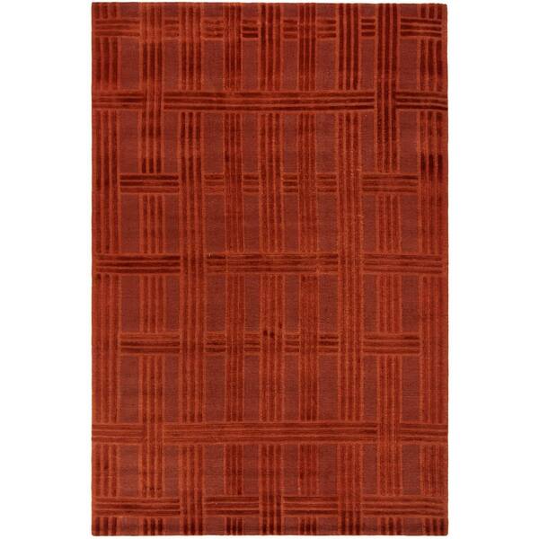 Thomas O'brien 6 x 9 Vermillion Grid Area Rug